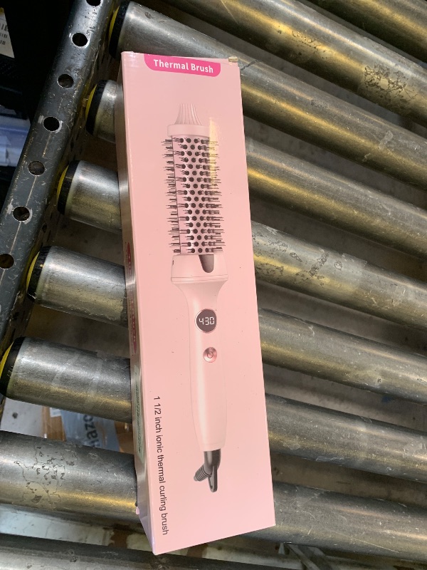 Photo 1 of Desalo 1.5? Thermal Brush for Voluminous Blowout Curls, Negative Ion Heated Round Brush for Shiny & Anti-frizz Styling, 12 Heat Settings for All Hair Type, Dual Voltage, Even Heat Distribution