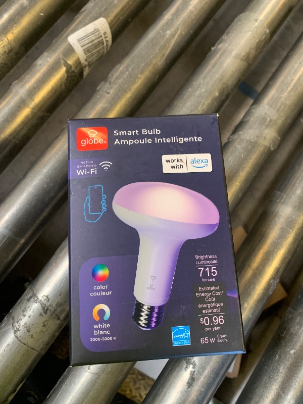 Photo 1 of GLOBE Electric 50594 Works with Alexa Only Wi-Fi Smart Multicolor Changing RGB Tunable White Frosted LED Light Bulb, Voice Activated, 2000K - 5000K, BR30 Shape, E26 Base, 8.5W, Energy Star