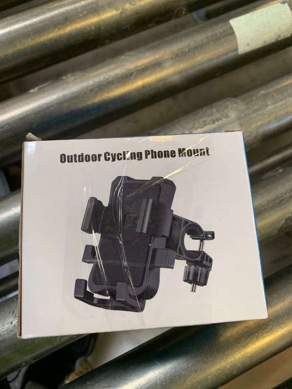 Photo 1 of amzluv Bike Phone Holder Mount, Secure Handlebar Phone Mount Holder for Bike and Motorcycle, Suitable for iPhone and 4.5-6.8" Smartphones, Black