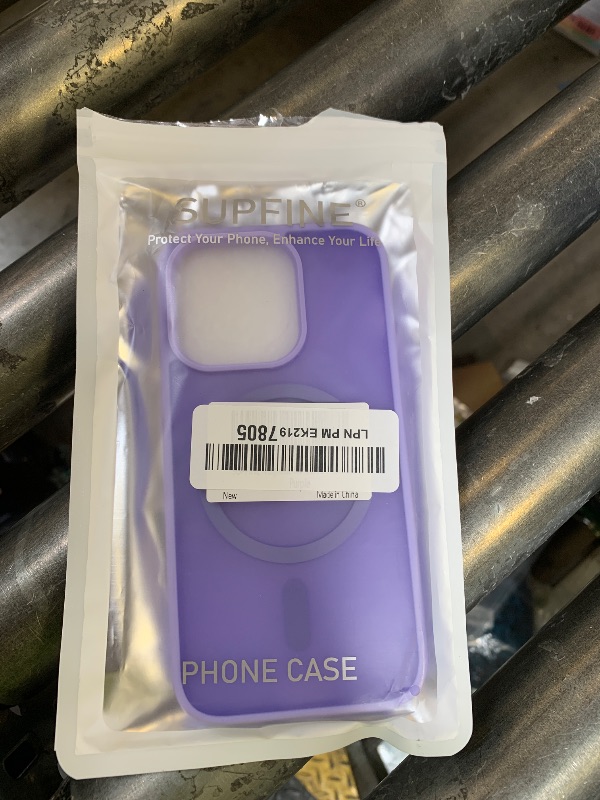 Photo 1 of SUPFINE Magnetic for iPhone 14 Pro Case (Compatible with MagSafe) (Military Grade Drop Protection) Slim Translucent Matte Shockproof with Anti-Fingerprint Phone Case, Purple