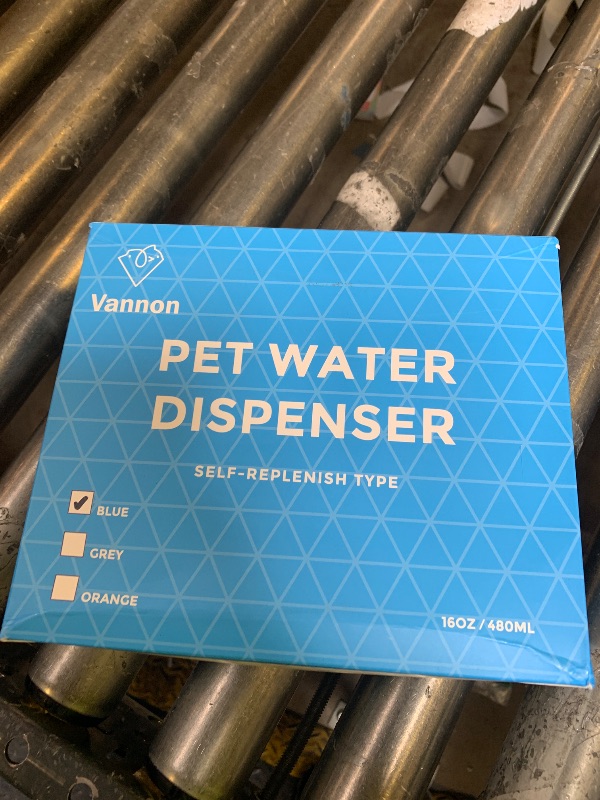 Photo 1 of VANNON 16oz Pet Water Bottle, Gravity Dog Water Bowl Dispenser for Cage, Anti-Overflow Water Dispenser for Small Dogs, Cats, Rabbits and Other Small Animals, BPA Free, Blue