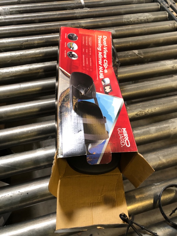 Photo 1 of MirroGuard Extended Towing Mirrors, Universal Clip-On Side Mirror Extensions for Pickups, RVs, and Trailers, Tow Mirrors with Extenders (Model HA968)
