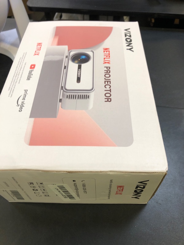 Photo 1 of [Netflix Officially/Dolby Audio] Smart Projector with WiFi and Bluetooth, VIZONY Native 1080P Projector with Apps Built in Netflix, Youtube, Hulu, Disney+, Portable Mini Projector for Indoor/Outdoor