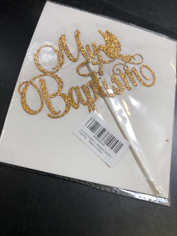 Photo 1 of Gold Glitter My Baptism Cake Topper - Baby Shower Cake Topper - First Holy Communion, Bless This Child, God Bless Baptism Decorations