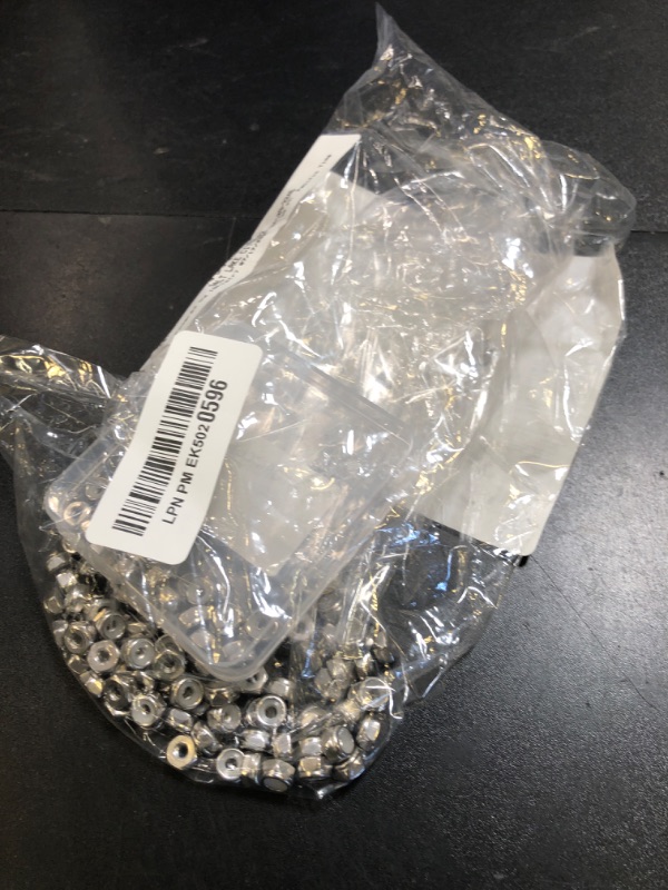 Photo 1 of #6-32 Nylon Insert Hex Lock Nuts 100 Pack 304 Stainless Steel Self-Locking Nylon Lock Nuts Plain Finish for Industrial Construction Fasteners