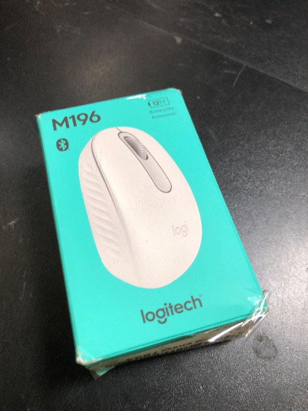 Photo 1 of Logitech M196 Bluetooth Wireless Mouse, Compact and Portable Mouse for Laptops, Tablets and More, 12-Month Battery, Smooth Tracking, Compatible with PC and Mac, Windows and macOS - Off White
