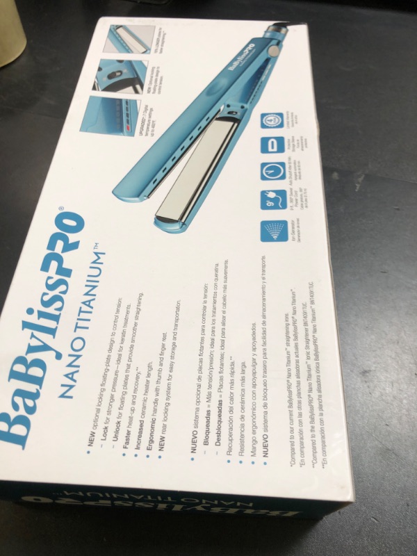Photo 1 of BaBylissPRO Nano Titanium Professional Extended 1.25" Ionic Flat Iron