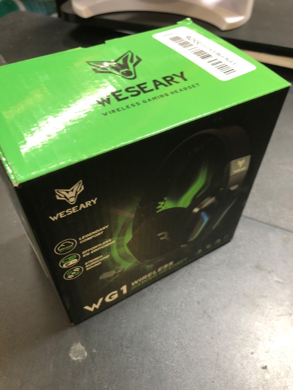 Photo 1 of WESEARY Wireless Gaming Headsets for PC, PS5, PS4, Switch, Mac, 2.4GHz Wireless Gaming Headphone with ENC Noise Canceling Microphone, Bluetooth 5.4, Cool Lighting, 50H Battery, 50mm Drivers