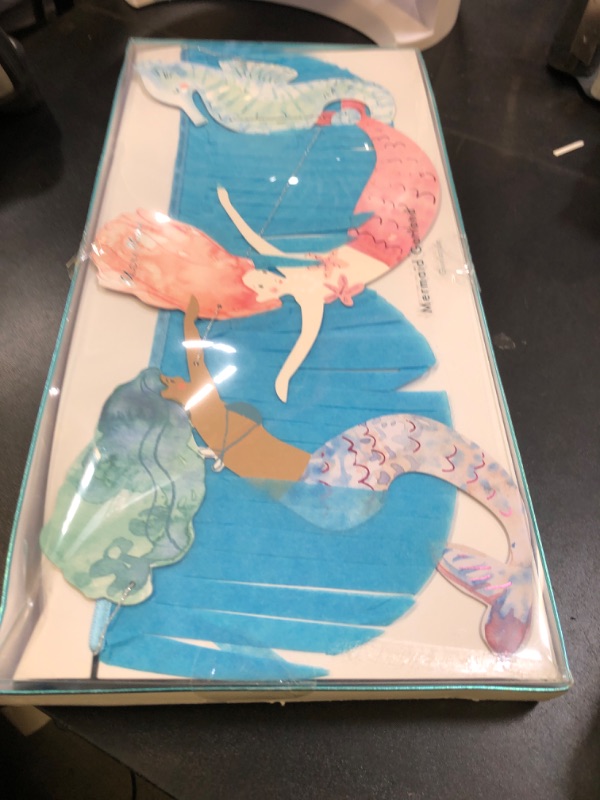 Photo 1 of Meri Meri Mermaid Fringe Party Banner (Pack of 2), 8.5' Party Garland Including Excess Cord, Mermaid Party Decorations