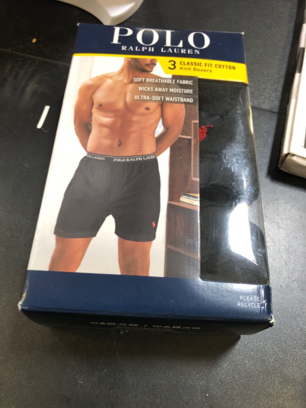 Photo 1 of POLO RALPH LAUREN Classic Fit w/Wicking 3-Pack Knit Boxers Black/Red Pony Player MD