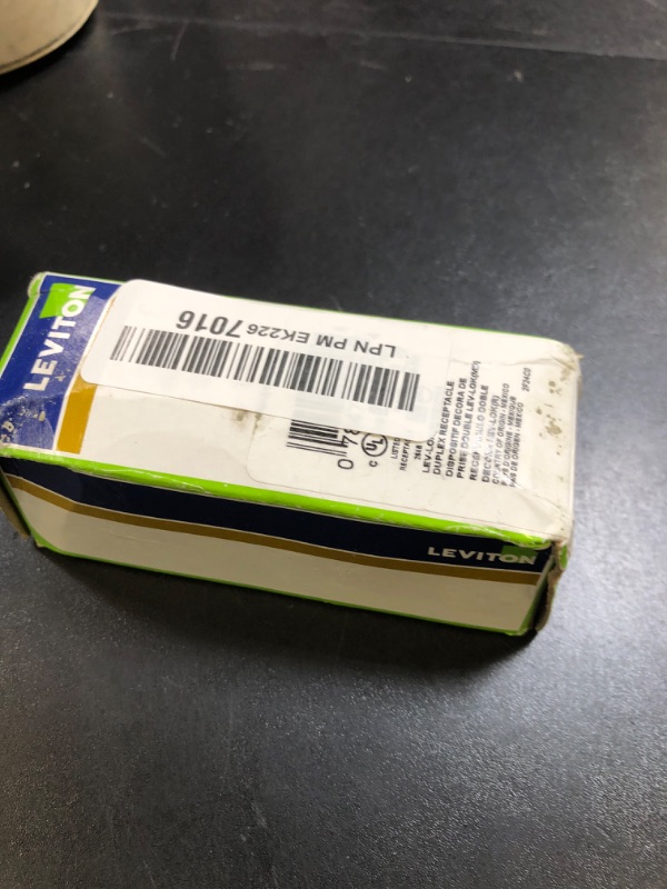 Photo 1 of Leviton Lev-Lok Modular Wiring Device, 20-Amp, 125-Volt, Decora Plus Duplex Receptacle, Commercial Grade, Straight Blade, Self Grounding, M1636-R, Red