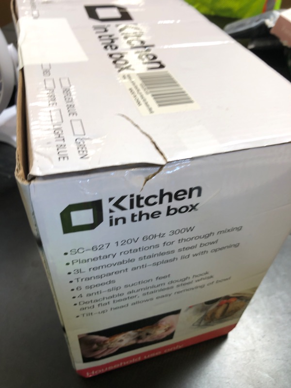 Photo 1 of Kitchen in the box Stand Mixer,3.2Qt Small Electric Food Mixer,6 Speeds Portable Lightweight Kitchen Mixer for Daily Use with Egg Whisk,Dough Hook,Flat Beater (Black)