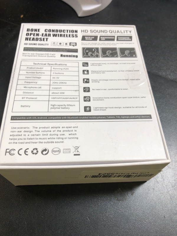 Photo 1 of Enerair Bone Conduction Headphones 15H Playtime, IPX6 Waterproof Bone Conduction Earbuds, Open Ear Headphones Bluetooth 5.3 Wireless Earbuds with Mic Sweatproof Headset for Running, Cycling