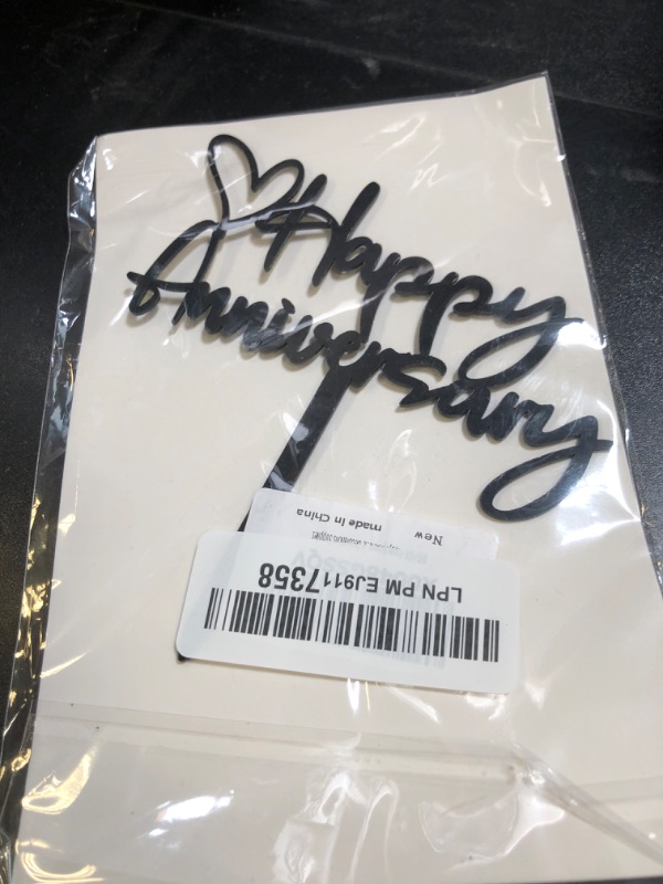 Photo 1 of BEISHIDA Happy Aniversary Cake Topper Black Cake Decoration Company Anniversary Party Decoration for Wedding Anniversary Party for Men Women Cake Decorations Supplies