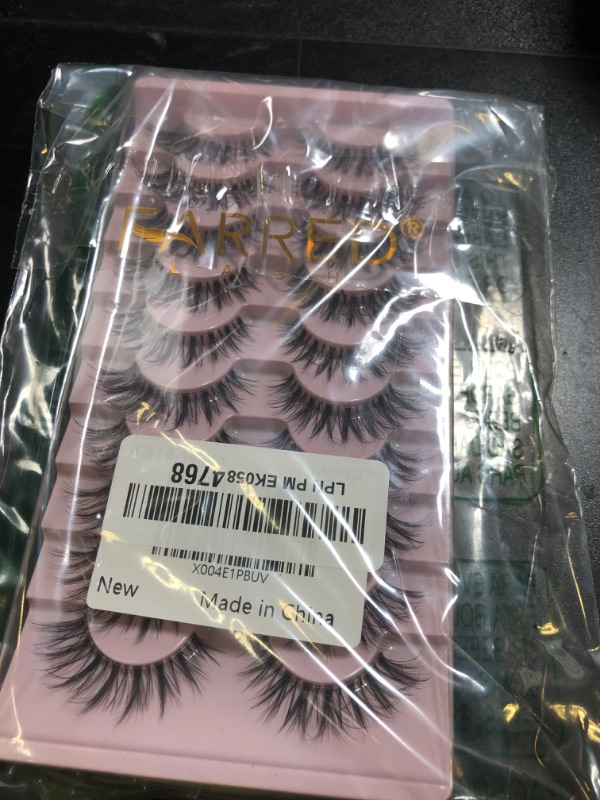Photo 1 of FARRED False Eyelashes Thin Band Wispy Lashes Cat Eye Lash Strips Invisible Short Fake Strip Lash Clusters