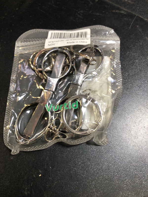 Photo 1 of Folding Scissors, 2 Pcs Keychain Scissors, Safety Portable Travel Scissors,Stainless Steel Retractable Small Scissors for Home, Office, Fishing, Mini Scissors