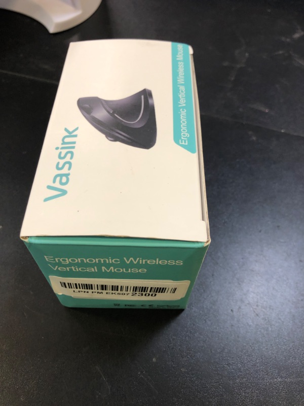 Photo 1 of Vassink Ergonomic Mouse, Rechargeable Wireless Mouse, 2.4GHz Rechargeable Wireless Vertical Optical Mice with USB Receiver, 6 Buttons for Laptop, PC, Computer Black