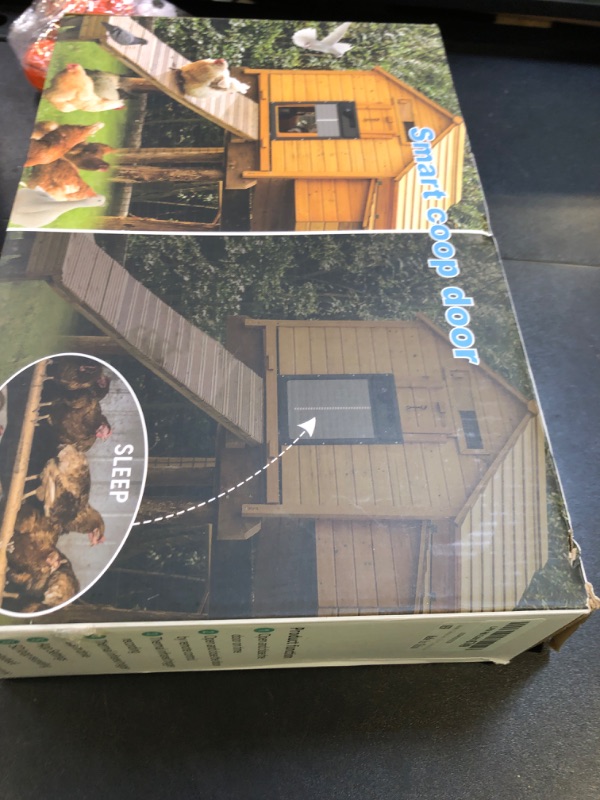 Photo 1 of Automatic Chicken Coop Door with Camera, Battery Solar Powered, App Timer Remote Control, WiFi Monitor, LCD Large Screen, Aluminum Electric Chicken Coop Door with Anti-Pinch and Anti-Trap Sensor Drive