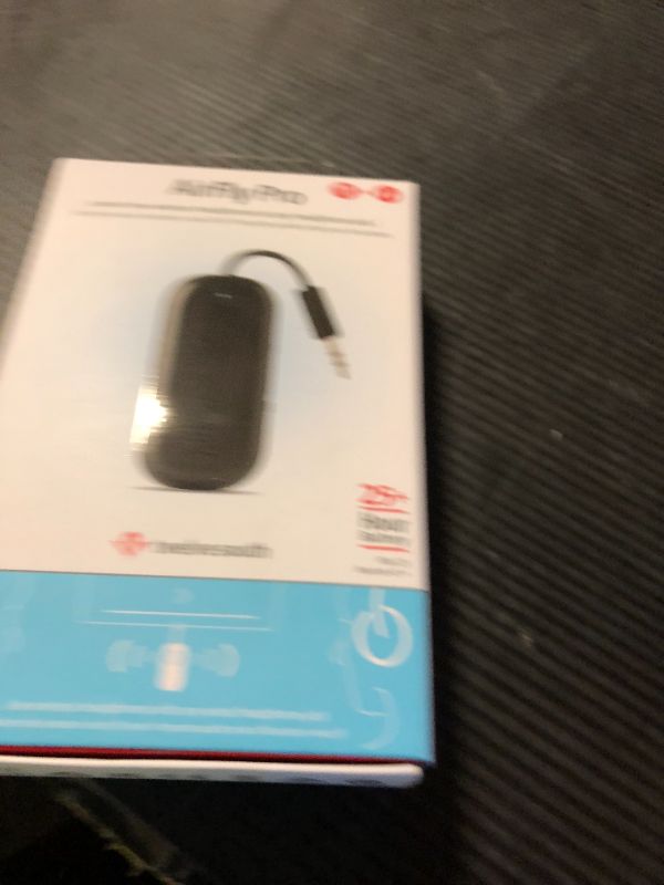 Photo 1 of Twelve South AirFly Pro Bluetooth Wireless Audio Transmitter/Receiver for up to 2 AirPods/Wireless Headphones; Use with Any 3.5 mm Audio Jack, Black