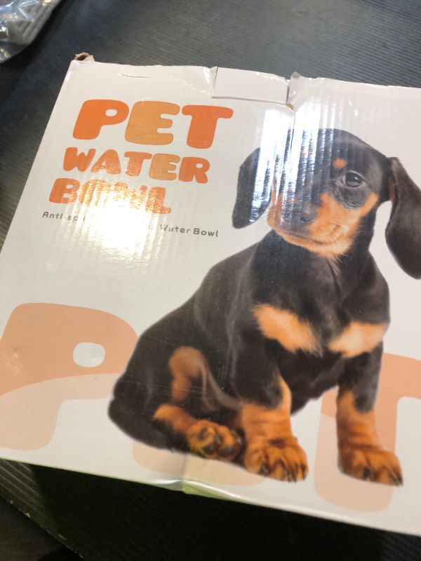Photo 1 of 2L/70oz Dog Water Bowl No Spill Slow Water Feeder,Large Capacity Pet Water Dispenser,Pet Water Bowl for Vehicle/Outdoor/Indoor(Grey)