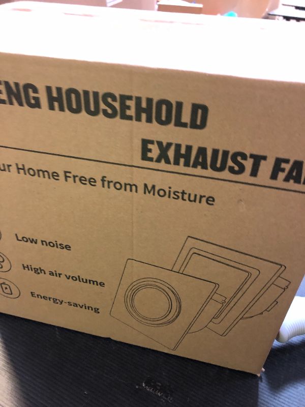 Photo 1 of POWERENG Bathroom Fan Ceiling Mount Exhaust Ventilation,141 CFM 0.7 Sones,4 Inches Duct,White,Very Quiet Ventilation and Exhaust Fan