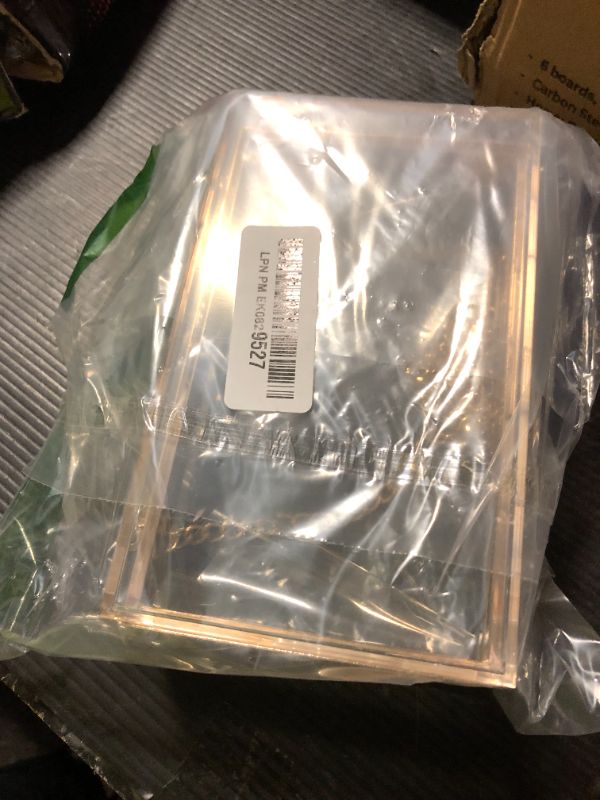 Photo 1 of WJCD Women Clear Purse Acrylic Box Clutch Handbag, Small Transparent Crossbody Evening Bag Stadium Approved Gold Chain Strap (Gold)