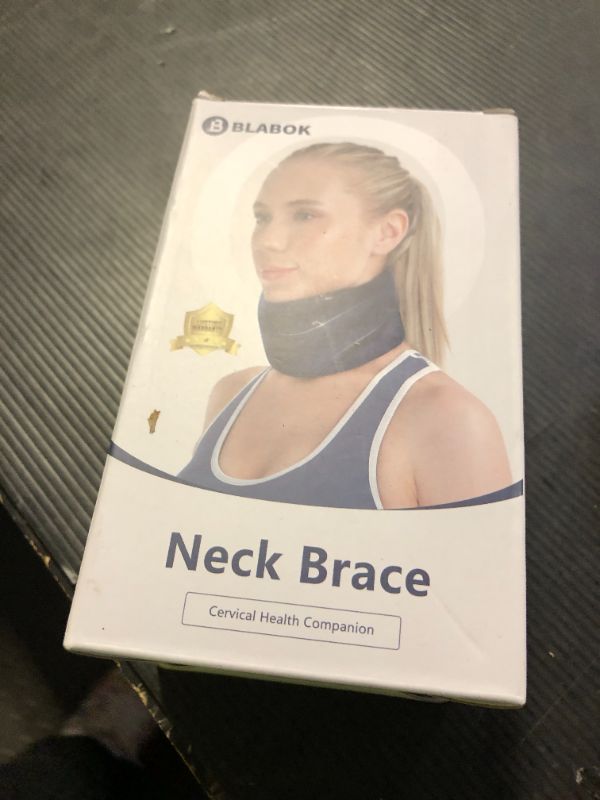 Photo 1 of BLABOK Neck Brace for Sleeping - Cervical Collar Relief Neck Pain and Neck Support Soft Foam Wraps Keep Vertebrae Stable for Relief of Cervical Spine Pressure for Women & Men Blue Small Size