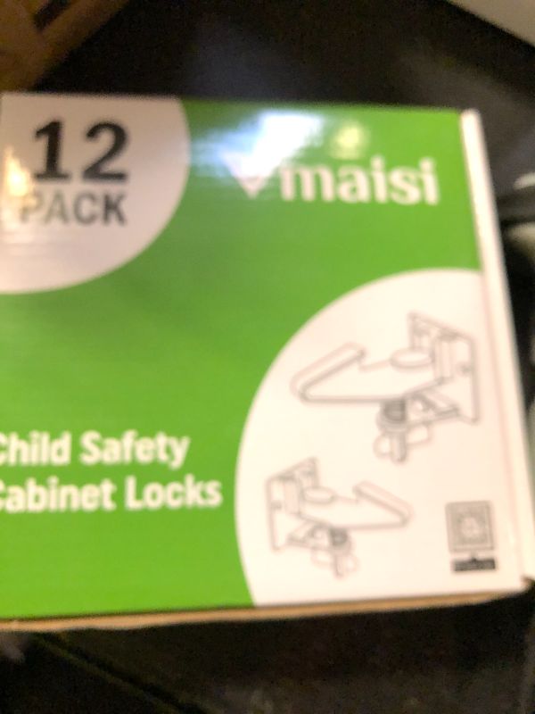 Photo 1 of 12 Pack Cabinet Locks Child Safety Latches - Vmaisi Baby Proofing Cabinets Drawer Lock with Adhesive Easy Installation - No Drilling or Extra Screws (White)