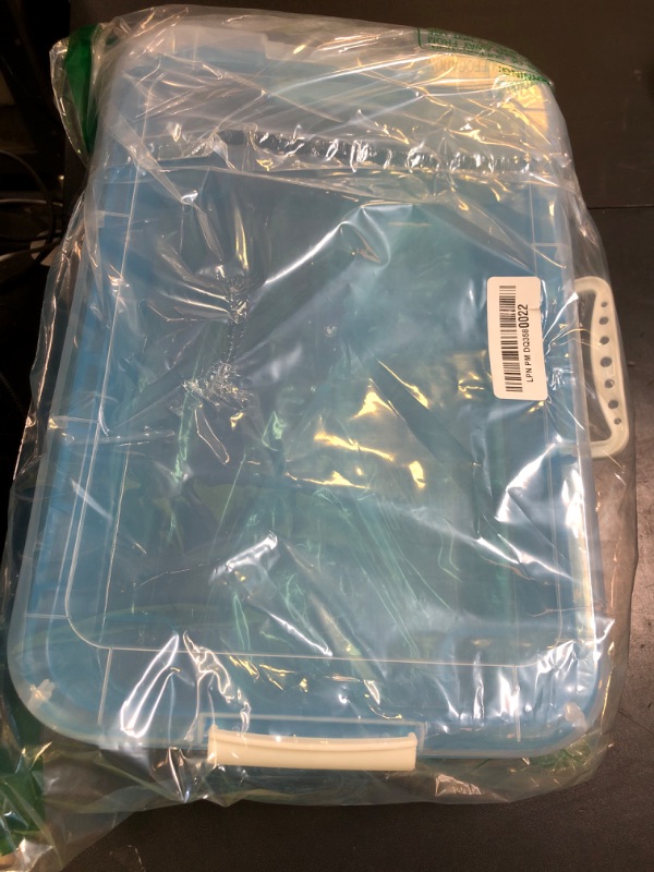 Photo 1 of 15 Inch Portable Sensory Bin Play Tray with Lid, Fill with Water, Sand, Beads and More (Blue)