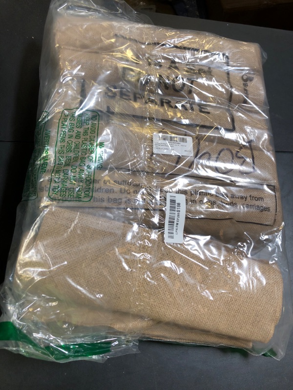 Photo 1 of 12 Pack Burlap Table Runners 12 x 108 Inches Farmhouse Khaki Jute Runner Rustic Country Wedding Burlap Table Runners for Birthday Engagement Party Home Dining Kitchen Decorations