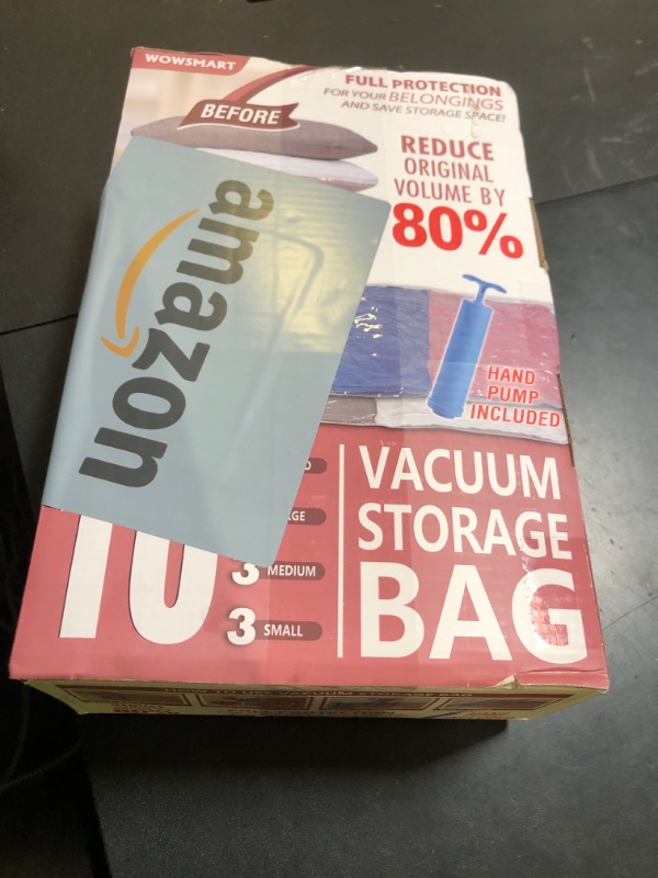 Photo 1 of 10 Space Saver Vacuum Sealed Storage Bags (2 Jumbo/2 Large/3 Medium/3 Small) with Hand Pump, Seal Bags for Clothing, Comforters, Pillows, Towel, Blanket Storage, Bedding