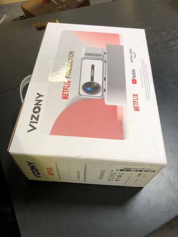 Photo 1 of [Netflix Officially/Dolby Audio] Smart Projector with WiFi and Bluetooth, VIZONY Native 1080P Projector with Apps Built in Netflix, Youtube, Hulu, Disney+, Portable Mini Projector for Indoor/Outdoor