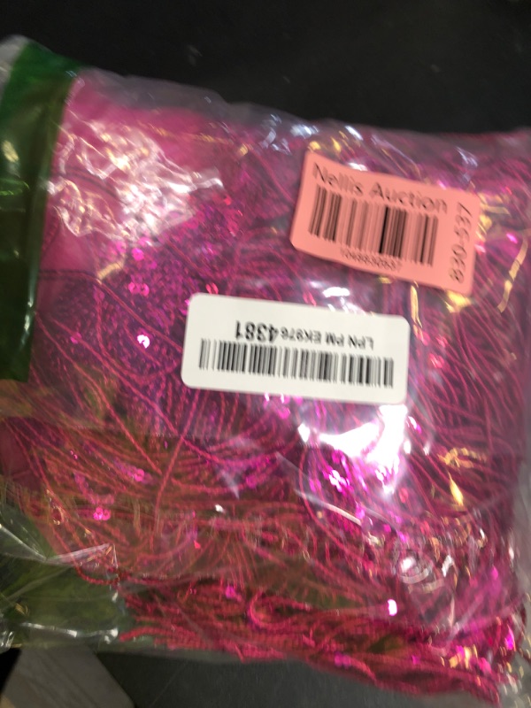 Photo 1 of 10 Yards Sparkly Sequined Tassel Ribbon Sequins Fringe Trim Spangle Paillette Lace Fabric for Sewing Curtain Pillow Home Decor Party Dress Stage Costume Embellishment (Rose)