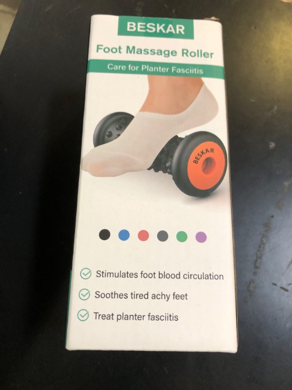 Photo 1 of BESKAR Foot Massager Roller for Plantar Fasciitis Relief, Portable, Deep Tissue Muscle Massage, Foot Arch and Heel Pain, Reflexology Tool