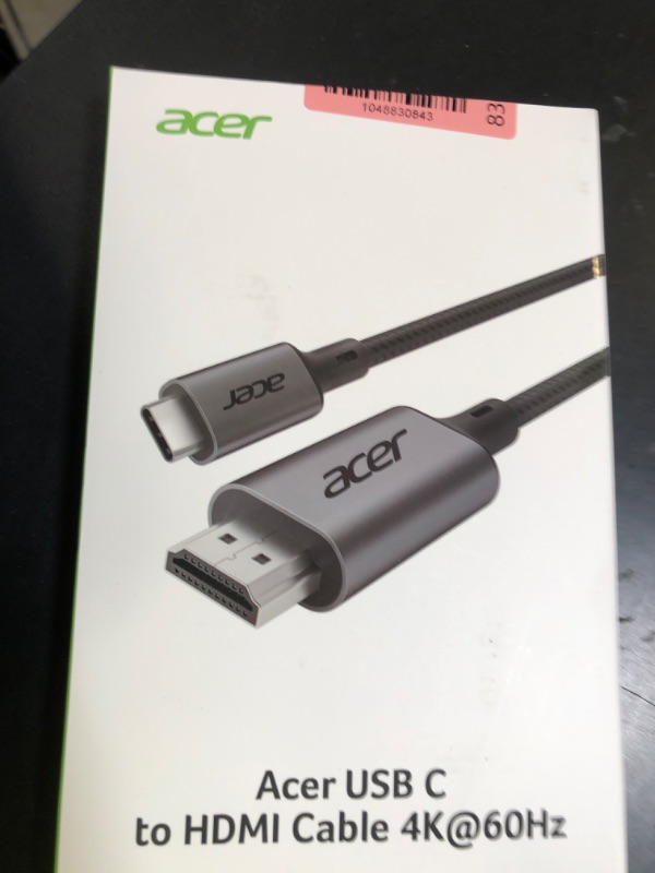 Photo 1 of Acer USB C to HDMI Cable for Home Office 6.6FT (4K@60Hz), High-Speed Type C to HDMI 2.0 Braided Cord, Thunderbolt 4/3 Compatible with MacBook, iPhone 16/15 Pro/Max, iMac, iPad Pro, Galaxy S24, Surface