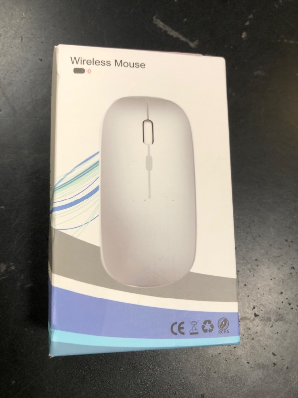 Photo 1 of WREANU Wireless Bluetooth Mouse Rechargeable Laptop Mice with LED Lights Silent Slim Use(BT5.2 and 2.4G Portable USB Receiver)Dual Mode Computer Mouse for Laptop/iPad/Tablet/Apple/Computer/Mac(Silver)