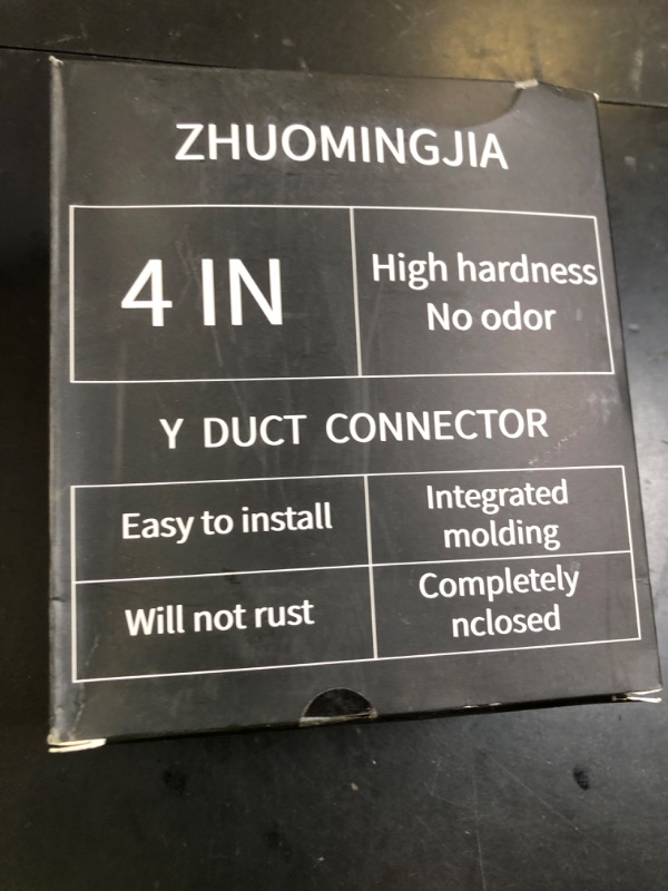 Photo 1 of ZHUOMINGJIA 3 Way Y Shape Duct Connector, ABS Duct Splitter for Exhaust Fan Dryer Vent Hose,4 Inch Dia with 3 PCS Hose Clamps (ABS,4 inches)