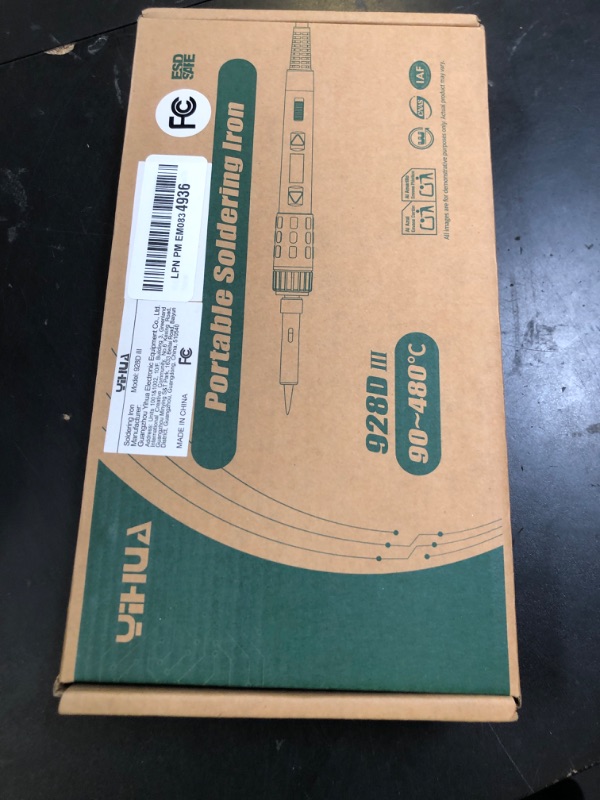 Photo 1 of YIHUA 928D-III Soldering Iron,110W High Power, Fully Digital Display °F /°C- Temperature Control Soldering Tool, Accurate 194~896°F, with ON/OFF Switch, Iron Tip, Brass Wool, Automatic Sleep Mode