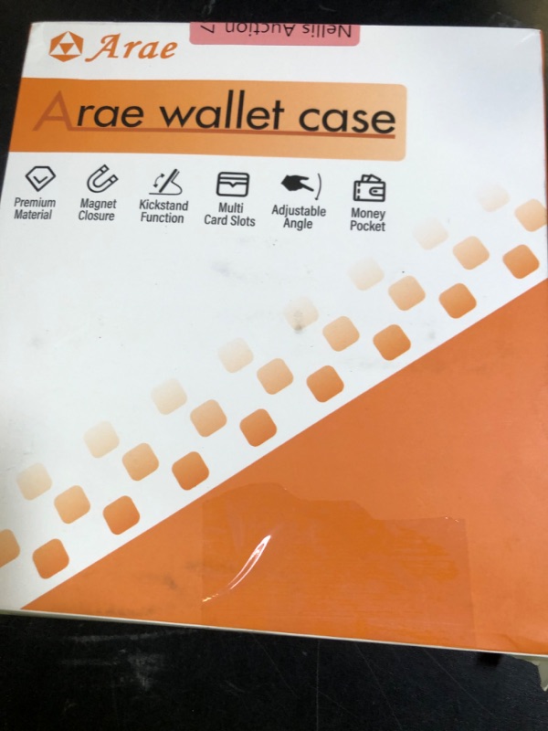 Photo 1 of Arae Compatible with iPhone 16 Case Wallet Flip Cover Litchi Black | with Card Holder, Wristlet Strap, 6.1 inch, Men/Women, RFID Blocking, Kickstand