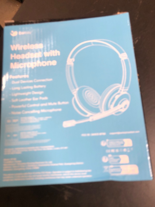 Photo 1 of Earbay Wireless Headset, Bluetooth Headsets with Microphone Noise Cancelling, On Ear Headphones with Mic Mute, Handsfree PC Headsets for Zoom/Ms Teams/Skype/Dual Connect/Laptop/iPhone/Tablet
