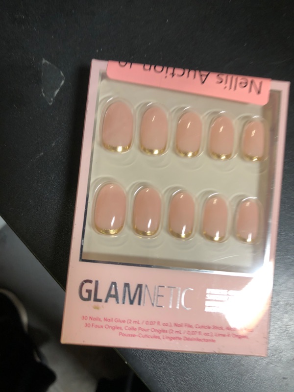 Photo 1 of Glamnetic Press On Nails - Goal Digger | Glossy, Semi-Transparent, Short Round Nails, Reusable | 12 Sizes - 30 Nail Kit with Glue
