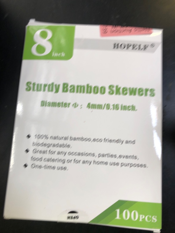 Photo 1 of HOPELF 8" Natural Bamboo Skewers for BBQ?Appetiser?Fruit?Cocktail?Kabob?Chocolate Fountain?Grilling?Barbecue?Kitchen?Crafting and Party. ?=4mm, More Size Choices 6"/10"/12"/14"/16"/30"(100 PCS)
