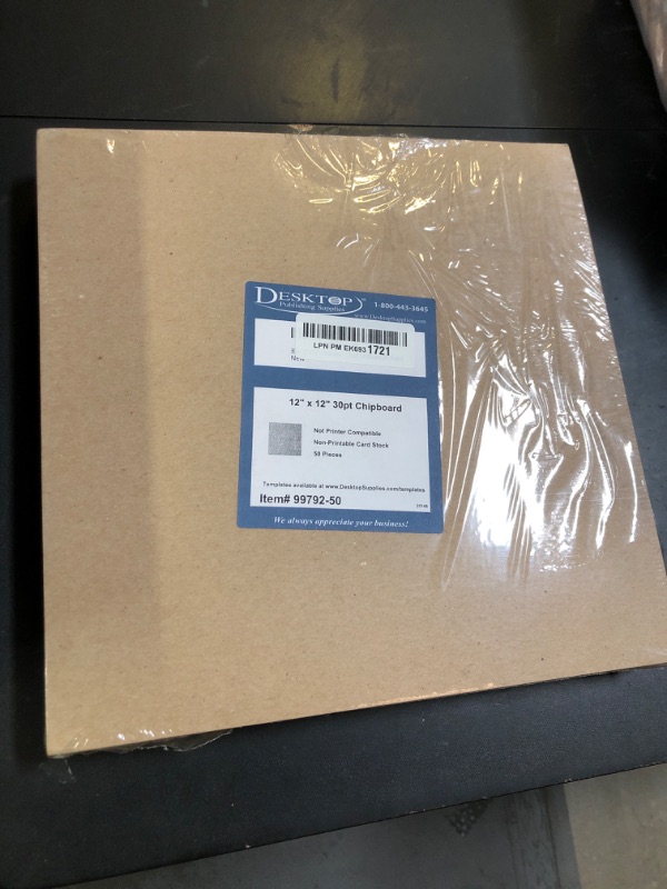 Photo 1 of 30pt 12" x 12" Chipboard - Brown Kraft Cardboard (50 Sheets)