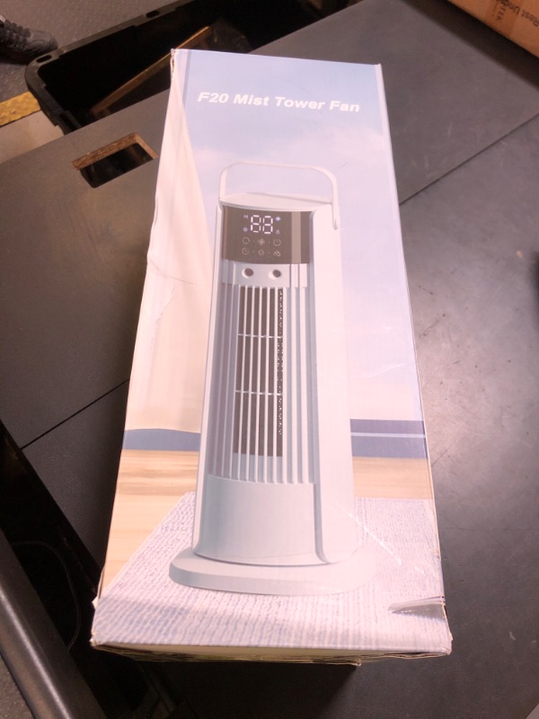 Photo 1 of XIUREI 16'' Misting Tower Fan, 700ml Tank, 90° Oscillating Fan w/Remote, Bladeless Desk Fan, 4 Speeds, Timer, Cooling Fan for Bedroom, Desk, Table, Office, Room
