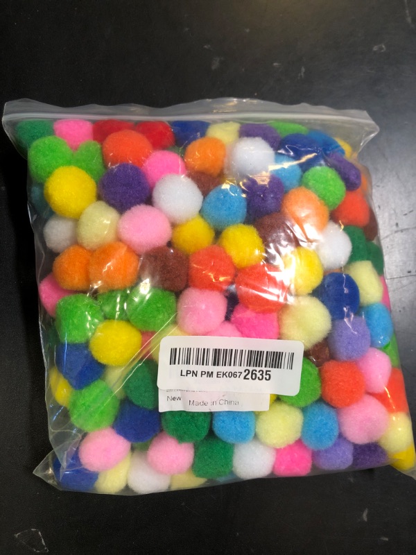 Photo 1 of 200 Pieces Pom Poms, 1 Inch Craft Pom Poms, Fuzzy Pompom Puff Balls for DIY Arts, Crafts Projects, Home Decorations (Multi-Colored)