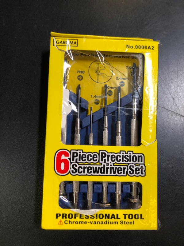 Photo 1 of 6Pcs Small Screwdriver Set, Mini Screwdriver Set, Eyeglass Repair Screwdriver with 6 Different Size Flathead and Philips Screwdrivers, Ideal for Watch, Jewelers
