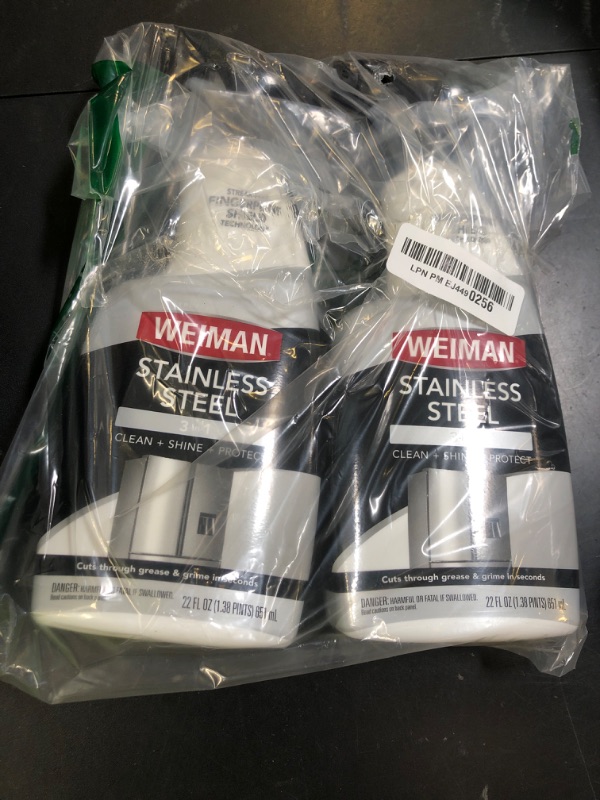 Photo 1 of Weiman Stainless Steel Cleaner and Polish - Protects Appliances from Fingerprints, Leaves a Streak-Free Shine for Refrigerator, Dishwasher, Oven, Grill, 2 Pack With Microfiber Cloth