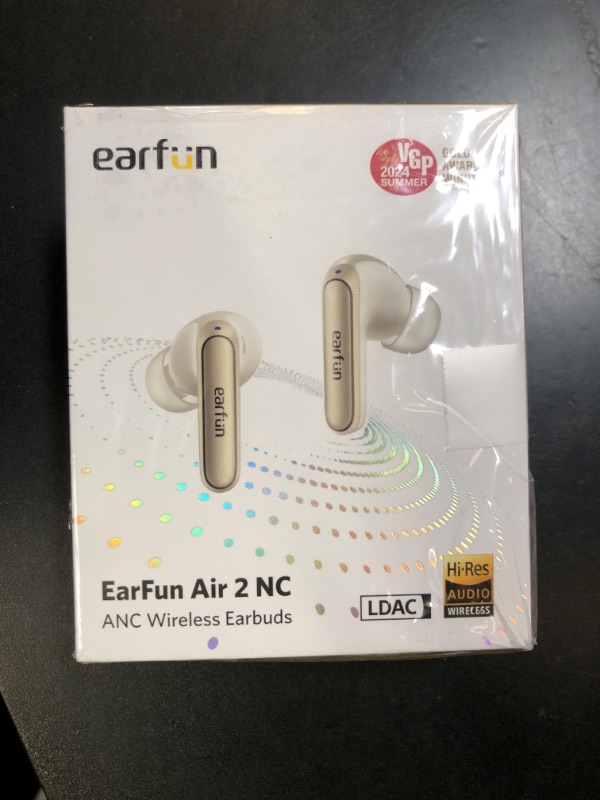 Photo 1 of EarFun Air 2 NC Wireless Earbuds, Adaptive Hybrid Noise Cancelling Earbuds, 6 Mics AI ENC Call, Hi-Res Sound, 40H Playtime, Bluetooth 5.3, LDAC, Multipoint Connection, Wireless Charge, White