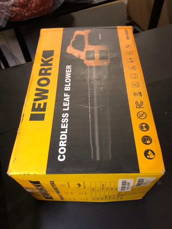 Photo 1 of EWORK Cordless Leaf Blower 21V Electric Leaf Blower with (2) 3.0Ah Batteries and Fast Charger, Variable Speed, Turbo Mode, Battery Powered Handheld Leaf Blowers for Lawn Care and Clearance Yard Leaves