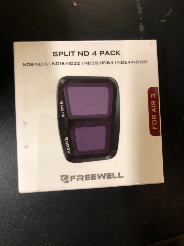 Photo 1 of Freewell Air 3S Bright Day Filters Split ND4PL/ND8PL, ND8PL/ND16PL, ND16PL/ND32PL, ND32PL/ND64PL for Control Light & Reduce Glare for Vivid Aerial Shots